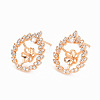 Brass Micro Pave Clear Cubic Zirconia Earring Findings KK-T062-214G-NF-1