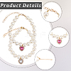 2Pcs 2 Styles Resin Imitation Pearl Beaded Pet Necklaces AJEW-CN0003-84-5