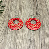 Wood & Alloy Dangle Earrings WGE92E0-01-1