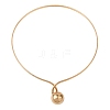 201 Stainless Steel Ball Charm Rigid Choker Necklaces for Women NJEW-Z098-05G-1