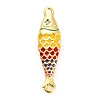 Brass Enamel Fish Connector Charms KK-H527-11G-01-1