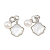 Brass & Natural White Shell Pendants KK-CBA6A75-46P-1