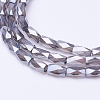 Electroplate Transparent Glass Beads Strands EGLA-E046-E04-3