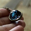 Double Glass Round with Constellation Pendant Alloy Chain Necklaces WG188F6-02-1