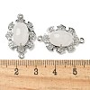 Natural Quartz Crystal Faceted Oval Connector Charms G-G181-06P-08-3