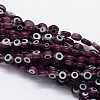 Handmade Evil Eye Lampwork Flat Round Bead Strands LAMP-L058-12mm-03-1