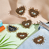 Heart with Evil Eye Cloth Patches LS-PATC-WH0007-02-5