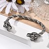 Viking 304 Stainless Steel Open Cuff Bangles for Men BJEW-U001-07K-AS-4