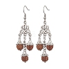 Natural Rudraksha Dangle Earrings EJEW-TA00537-1