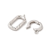 Rhodium Plated 925 Sterling Silver Fold Over Clasps STER-G038-07P-2