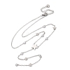 304 Stainless Steel Crystal Rhinestone Star Lariat Necklaces NJEW-R026-15P-4