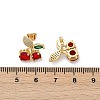 Brass Pave Cubic Zirconia Stud Earrings for Women EJEW-A126-03G-3