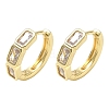 Brass Pave Cubic Zirconia Hoop Earrings KK-CBA98BA-15G-4
