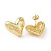Brass Heart Stud Earrings for Women EJEW-C008-27G-2