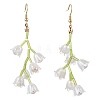 Shell Pearl Beads & Imitation Jelly Acrylic Dangle Earrings EJEW-TA00571-1