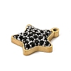 304 Stainless Steel Micro Pave Cubic Zirconia Charms STAS-I356-04G-08-2