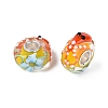 3D Lampwork & Brass Core European Beads LAMP-Q042-01D-1