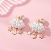 3D Cloud Glass Seed Beades Dangle Stud Earrings EJEW-MZ00644-03-4