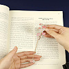 2Pcs 2 Styles Brass & Iron Enamel Flower Bookmarks with Chain AJEW-LP0005-86A-3