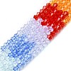 Transparent Gradient Color Glass Beads Strands GLAA-F131-01A-01-2
