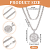 2Pcs Alloy Rotatable Dollar Sign Pendant Cuban Link Chain Necklaces NJEW-UN0001-77P-3