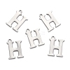 Tarnish Resistant 304 Stainless Steel Alphabet Charms STAS-H122-H-P-2