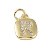 Rack Plating Brass Micro Pave CLear Cubic Zirconia Charms KK-E110-14G-R-1