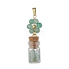 7Pcs 7 Styles Natural Mixed Stone Round Beaded Flower Pendants HJEW-JM03042-4