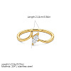 304 Stainless Steel & Clear Cubic Zirconia Finger Rings WG53D27-02-1
