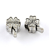 Tibetan Style Zinc Alloy Clover European Beads MPDL-R038-003AS-RS-1