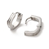 Non-Tarnish 304 Stainless Steel Grooved Polygon Hoop Earrings EJEW-P255-09P-2