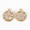 Brass Micro Pave Clear Cubic Zirconia Charms LS-X-ZIRC-S068-044-NF-1