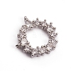 Brass Micro Pave Clear Cubic Zirconia Pendants ZIRC-L091-032P-1