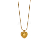 Valentine's Day 304 Stainless Steel Heart Pendant Necklaces NJEW-OY002-33-3