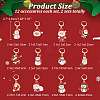 Christmas Theme Alloy Enamel Santa Claus/Snowman Charm Locking Stitch Markers HJEW-PH01810-2