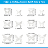 Unicraftale 12Pcs 6 Style Stainless Steel Butterfly Wall  Decoration Pendants STAS-UN0036-52P-6