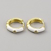 Enamel Hoop Earrings with Clear Cubic Zirconia EJEW-WH0004-39G-1