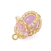 Luminous Handmade Glass Seed Beaded Teardrop Pendants PALLOY-MZ00962-01-4