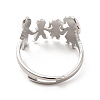 201 Stainless Steel Family Adjustable Ring for Women RJEW-F131-03P-3