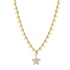 Star Brass Micro Pave Cubic Zirconia Pendant Necklaces NJEW-PH01391-1