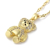 Brass with Rhinestone Bear Pendant Necklaces NJEW-Z026-03C-3