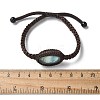 Adjustable Oval Natural Fluorite Braided Bead Bracelets BJEW-H626-02-11-5