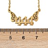 201 Stainless Steel Number 444 with Butterfly Wings Pendant Necklaces LS-NJEW-P332-01B-G-5