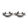 Braided 316 Surgical Stainless Steel Shield Barbell Hoop Earrings EJEW-Z050-58B-AS-1