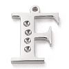 Tarnish Resistant 304 Stainless Steel Letter Pendant Rhinestone Settings LS-STAS-J028-01F-1