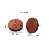 Coconut Brown Wood Stud Earring Findings EJEW-CJC0001-13-2