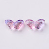 Two Tone Transparent Spray Painted Glass Beads GLAA-S190-018E-01-2