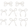 8Pcs 4 Styles Plastic Imitation Pearl Beaded Bowknot Ornament Accessories KY-TA0001-40-1