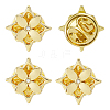 20Pcs Flower Alloy Rhinestone Lapel Pin Backs for Backpack Clothes JEWB-FH0002-72G-1