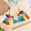 Cotton Tassels Pendant Decorations HJEW-WH0102-014-4